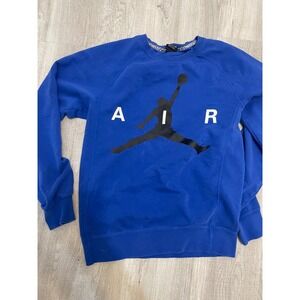 Jordan Jumpman Air Crewneck Sweatshirt Mens Small Royal Blue Pullover Fleece